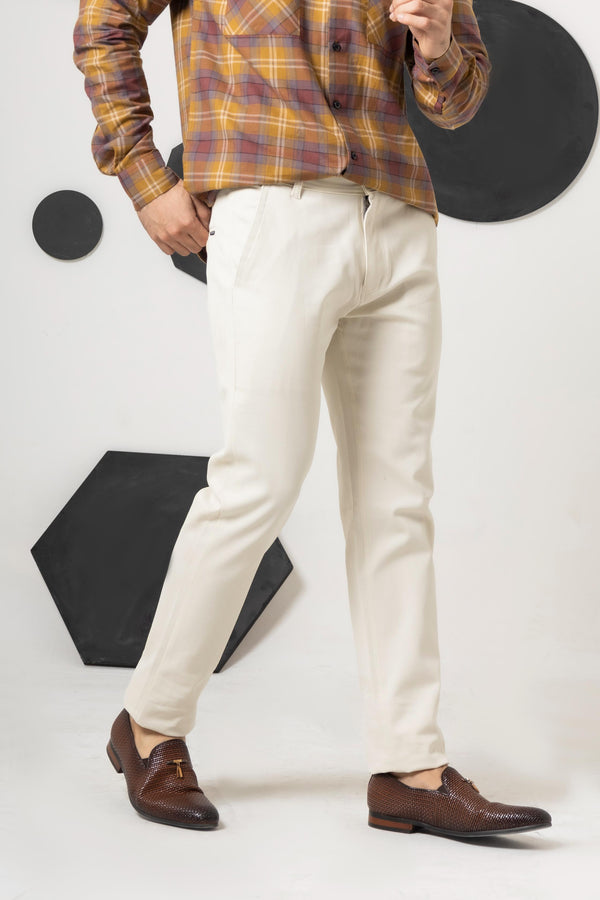 White Sapphire Smart Fit Cotton Pant
