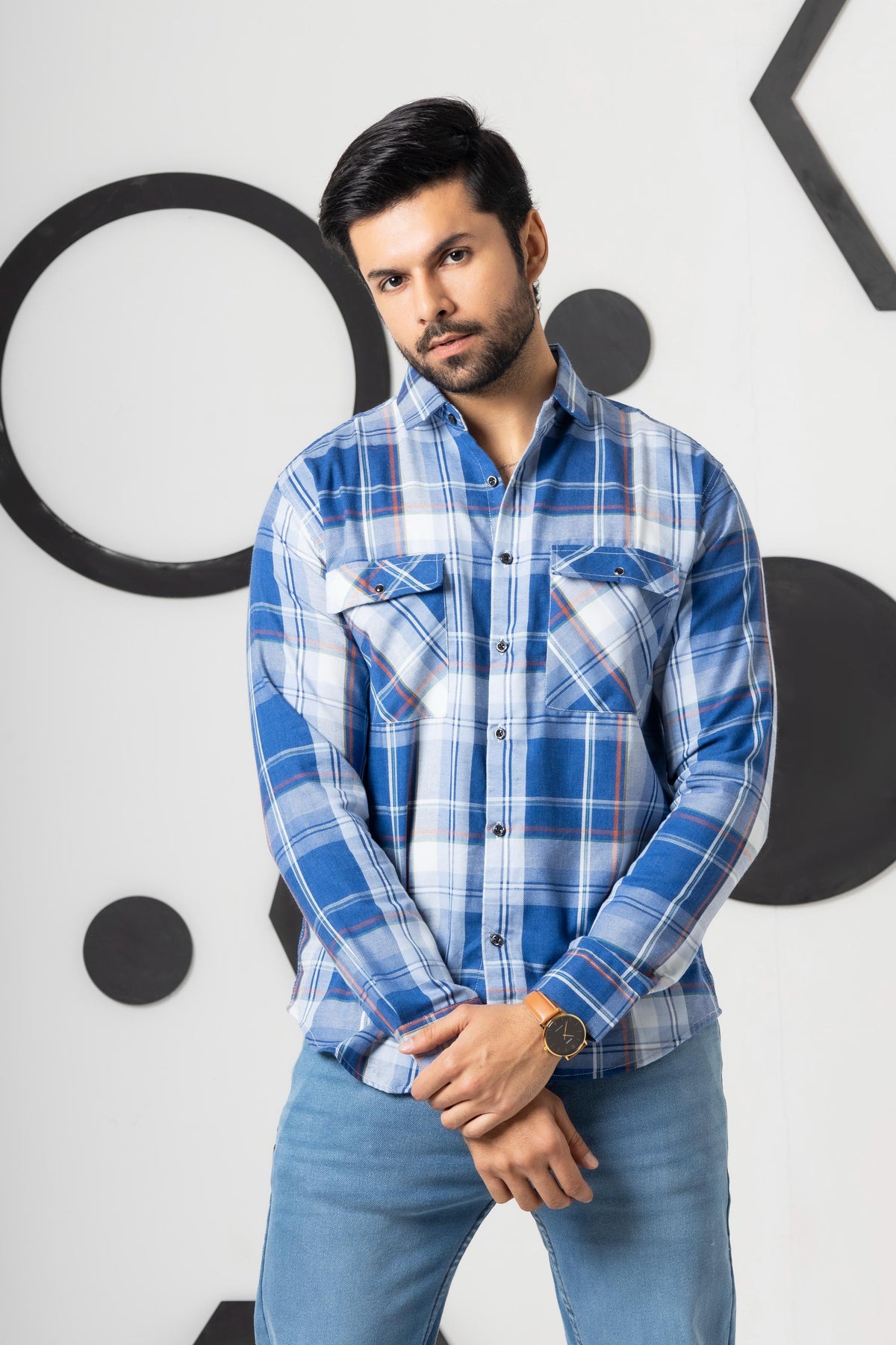 Phoenix Sky White Check Shirt