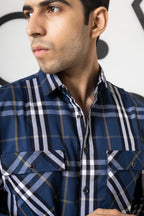 Saphire Blue Check Shirt