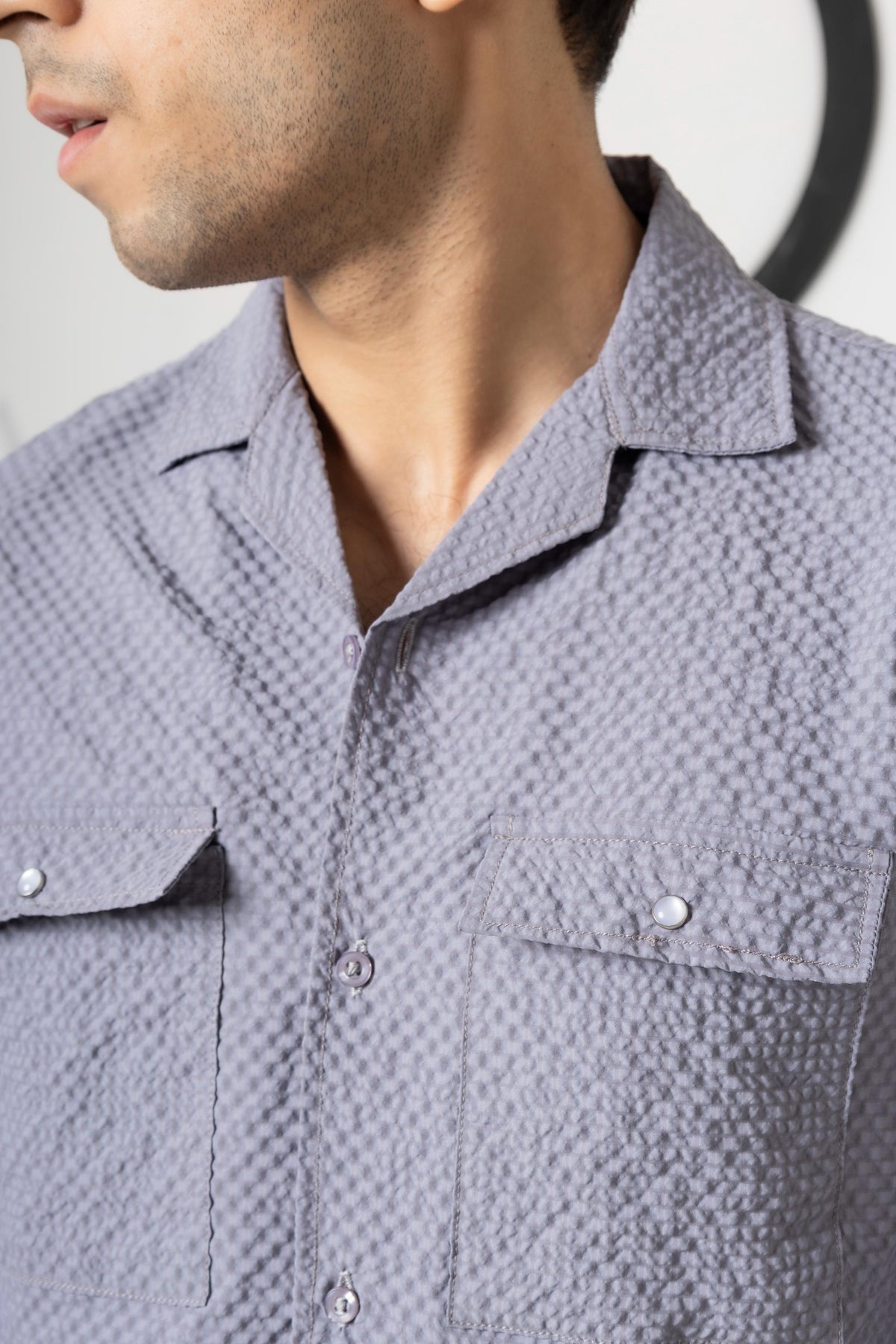 Agate Grey bubble Casual Shirt