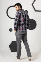 Steel Grey Cotton Pant straight Fit