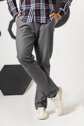 Steel Grey Cotton Pant straight Fit