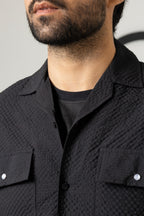 Black Zircon bubble Cusual Shirt