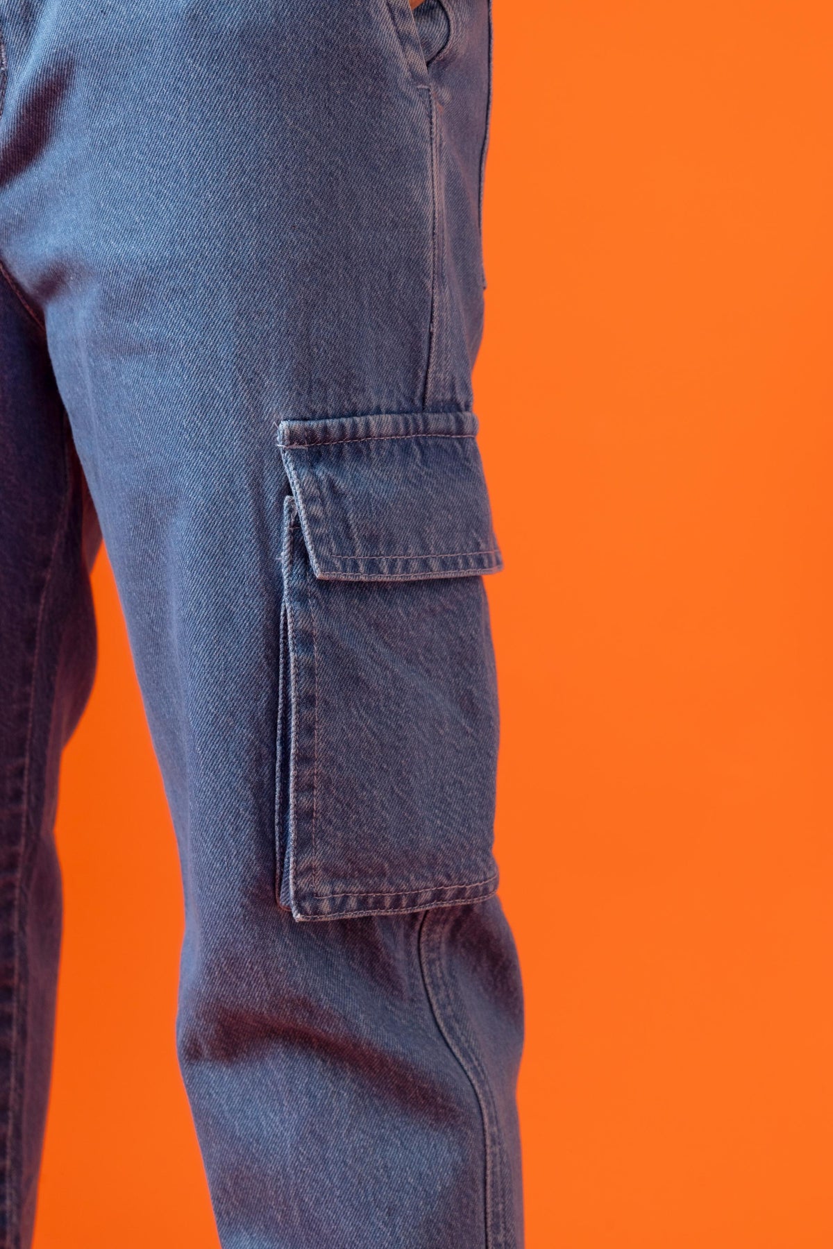Light Blue Denim Relax Fit Cargo Pant
