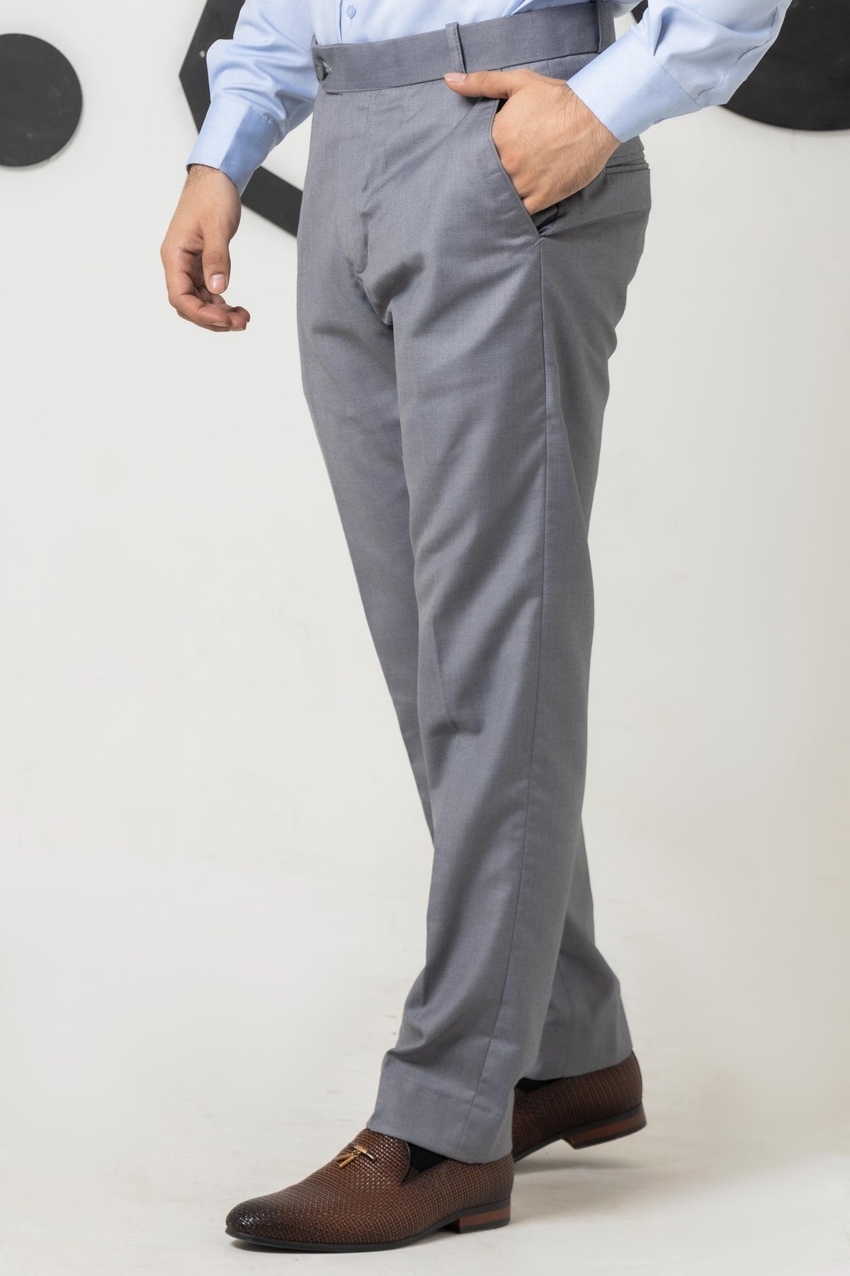 Chrome Silver Grey Formal Pant