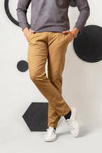 Golden Khaki Cotton Pant Smart Fit