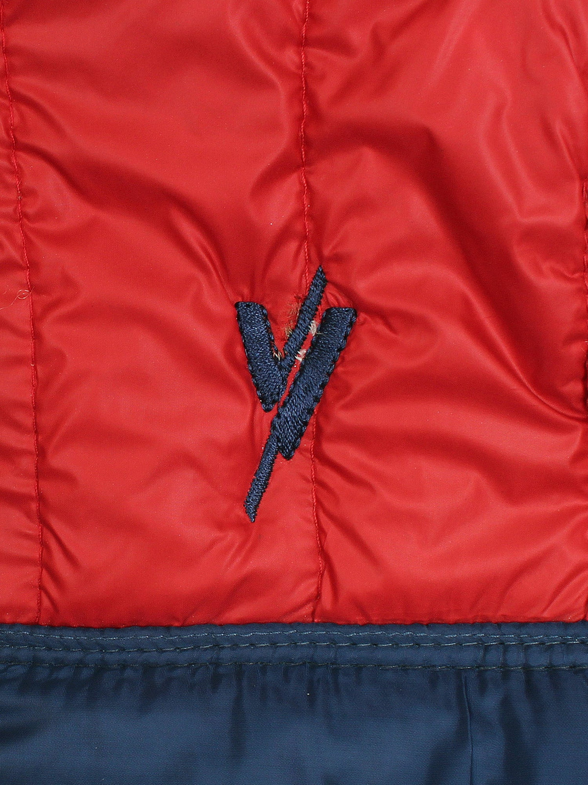 Sleeveless Hooded Puffer For Boys & Girls VJ06-A Red/Navy