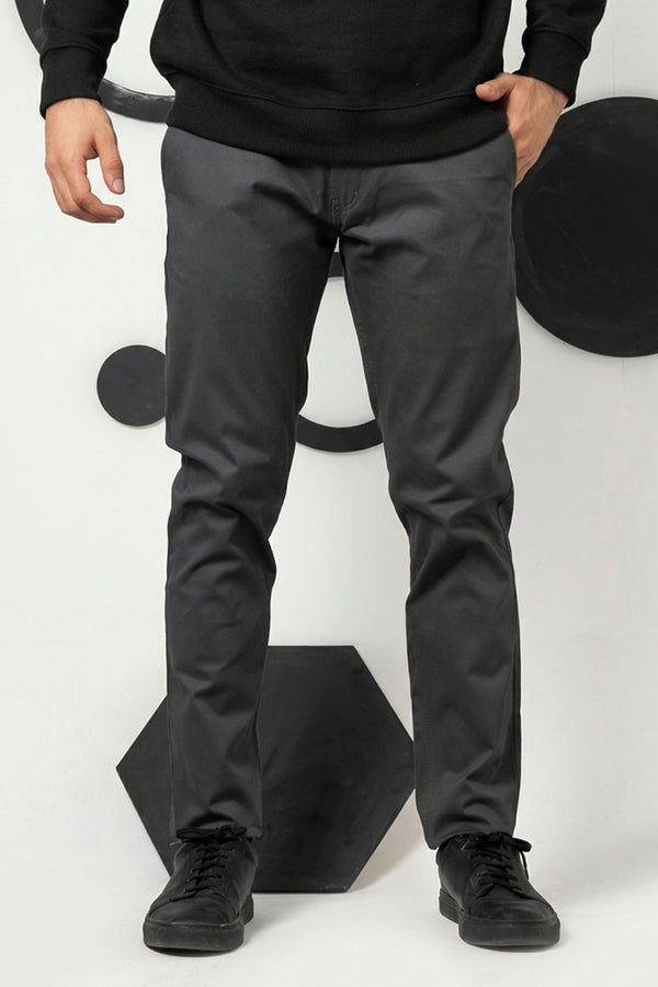 Charcoal Grey Cotton Pant smart Fit