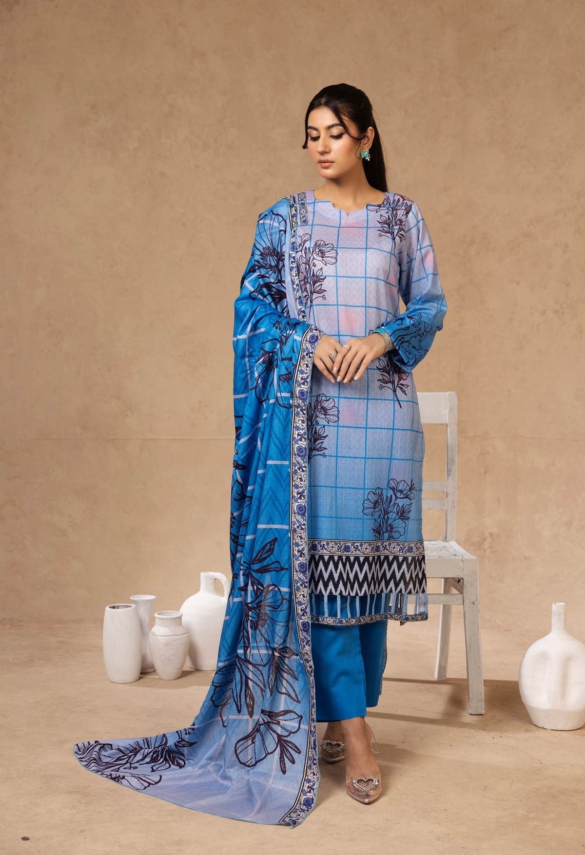 Flora Printed lawn 3PC | Premium Airjet Collection