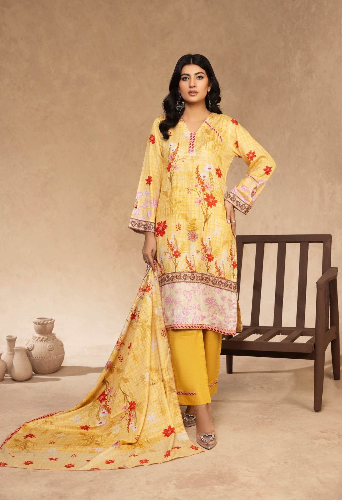 Flora Printed lawn 3PC | Premium Airjet Collection