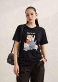 BLACK COTTON TEE-FT
