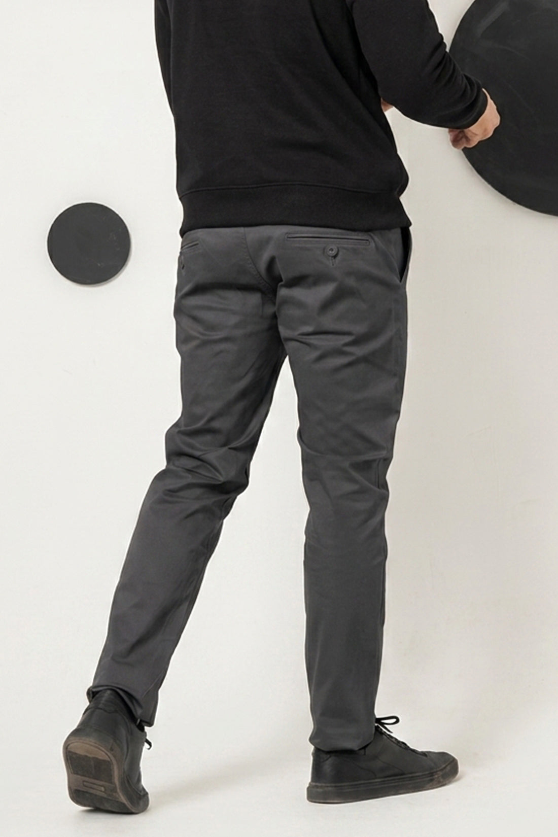 Charcoal Grey Cotton Pant smart Fit