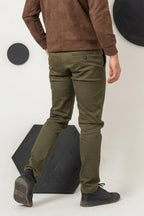 Peridot Green Cotton Pant Smart Fit