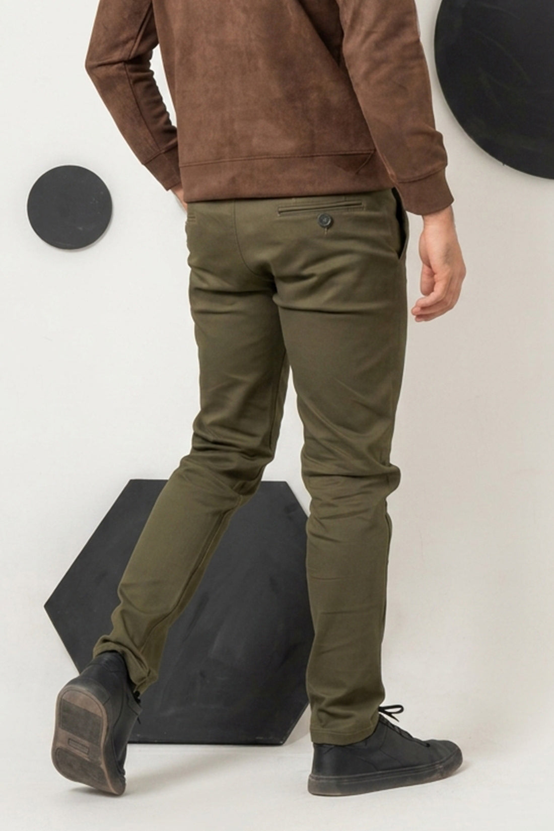 Peridot Green Cotton Pant Smart Fit