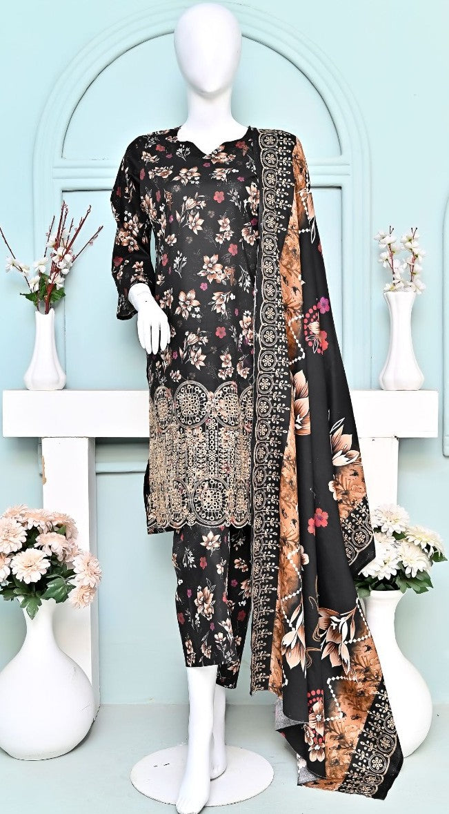 Sun Shine Embroidered Lawn 3PC