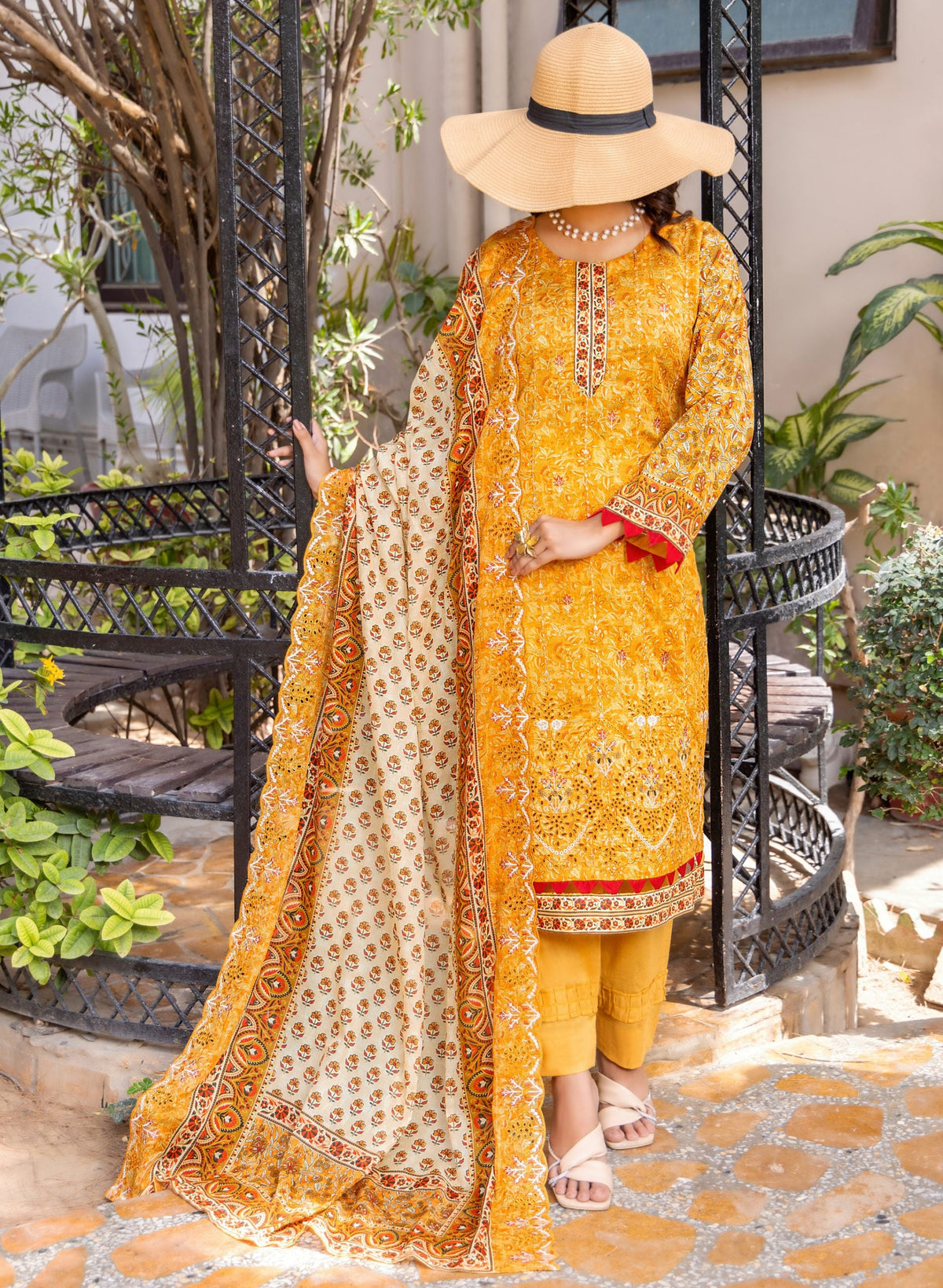 Haya by Hafiz Textile Embroidered Lawn 3PC Suit