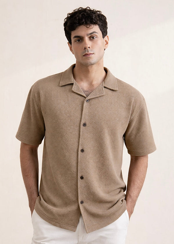 THE GLAMER TEXTURE SHIRT-TAN FT