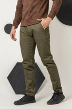 Peridot Green Cotton Pant Smart Fit