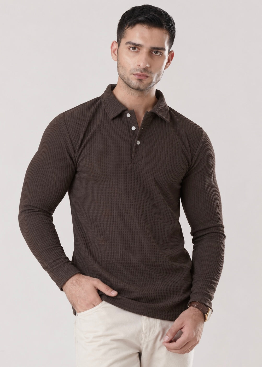 VEYRON TEXTURED SHIRT-MAROON