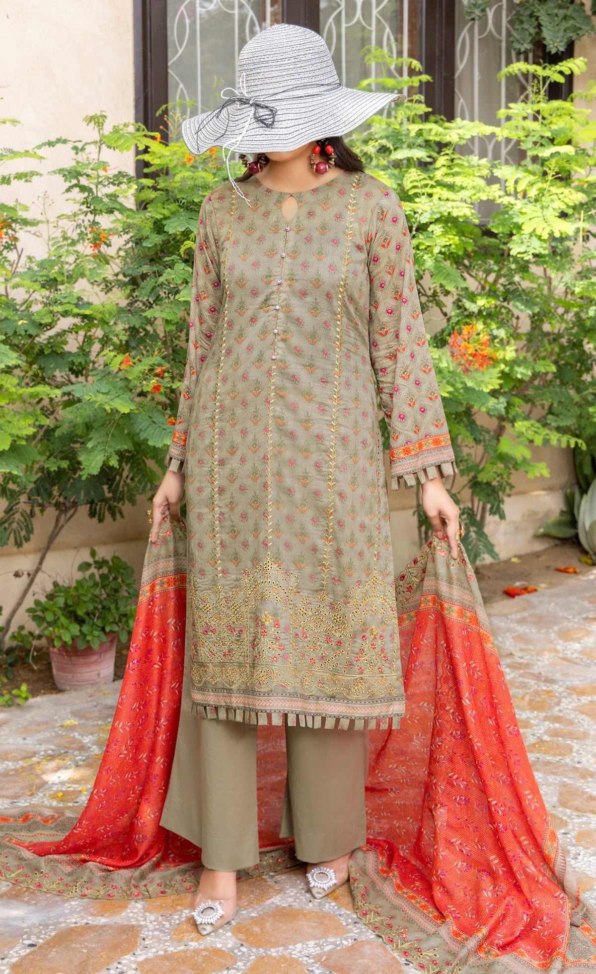 Haya by Hafiz Textile Embroidered Lawn 3PC Suit