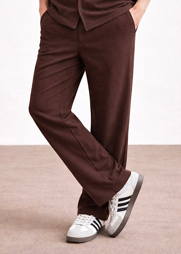 THE GLAMER TEXTURE TROUSER-MAROON