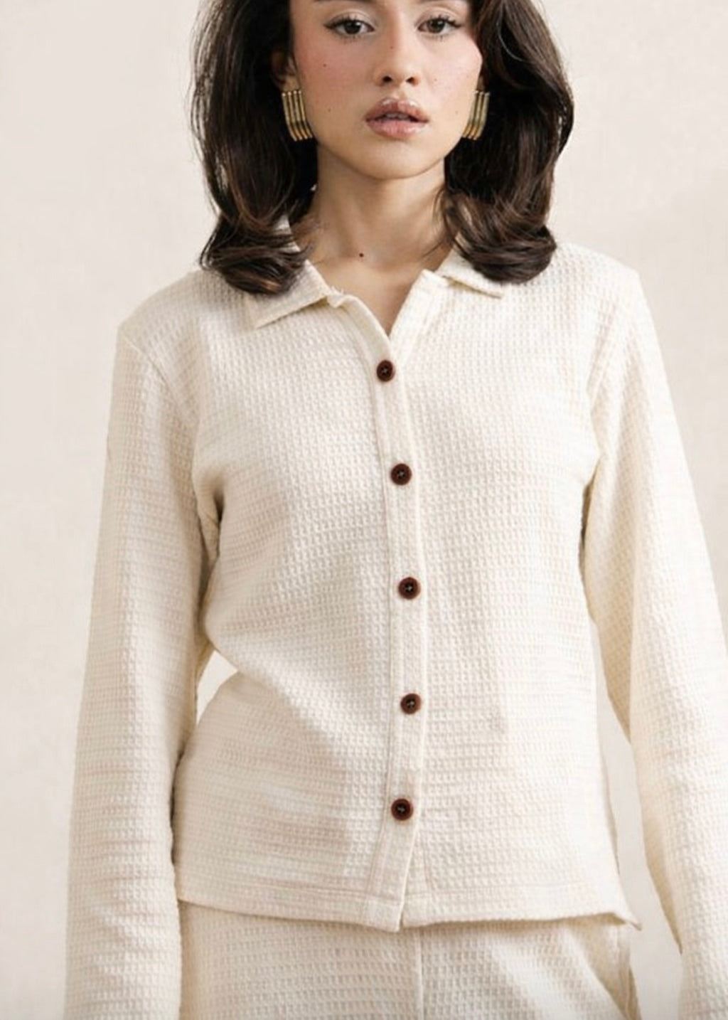 The Textured Grace-Wear shirt-BEIGE