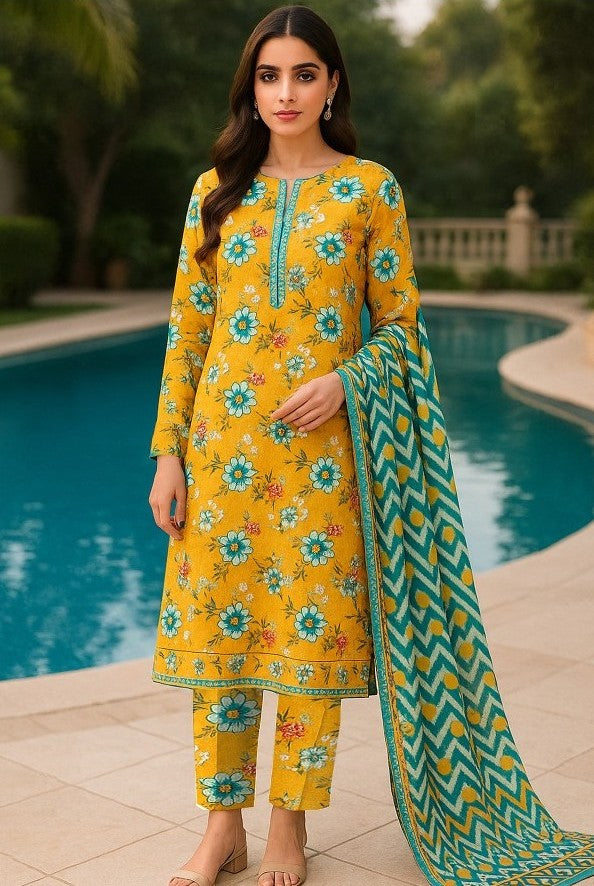 Nishat Printed Bana Dora Lawn 3PC | Unstitched Lawn Suit