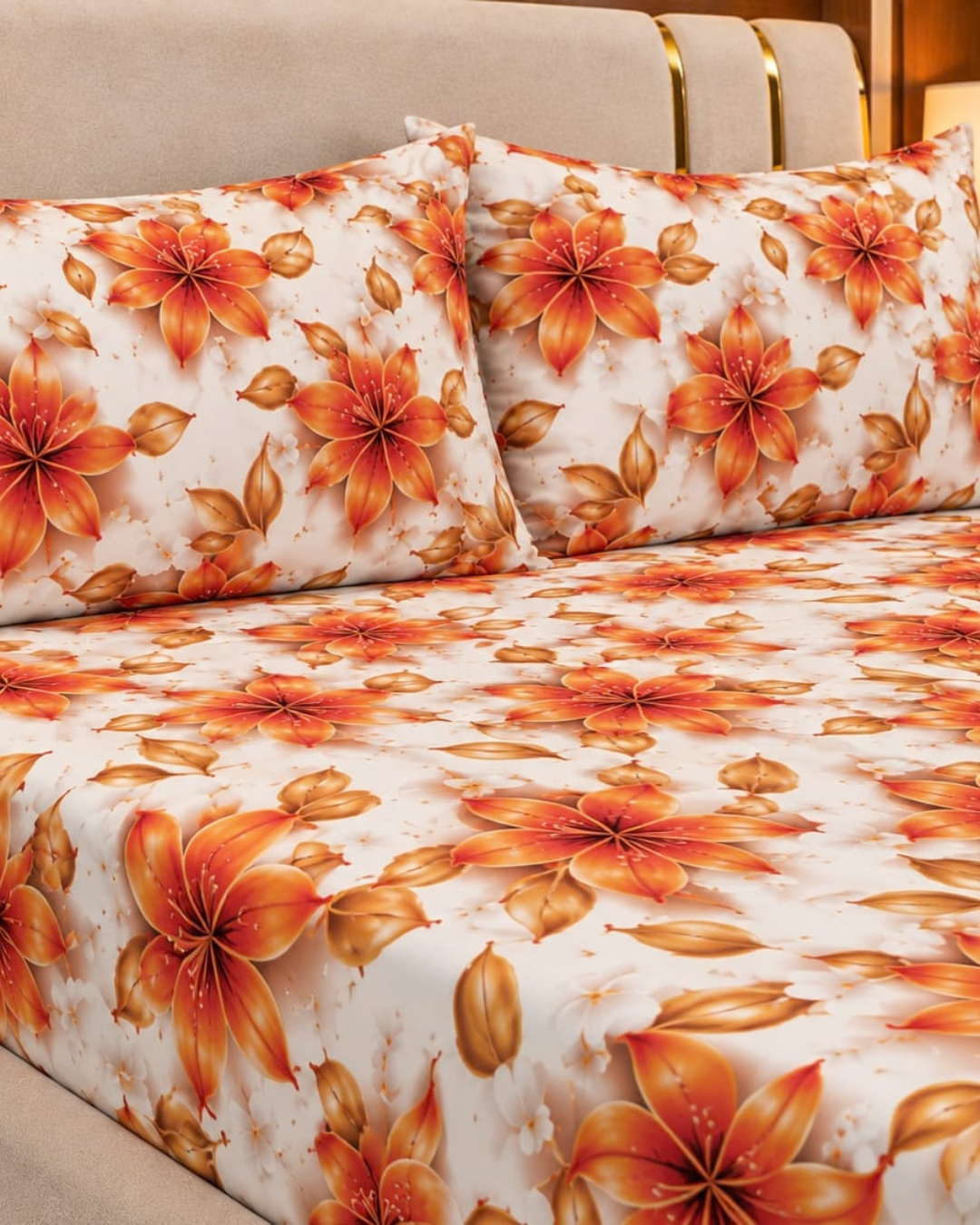 Amber Lily 3D Print Bedsheet – 3 Piece