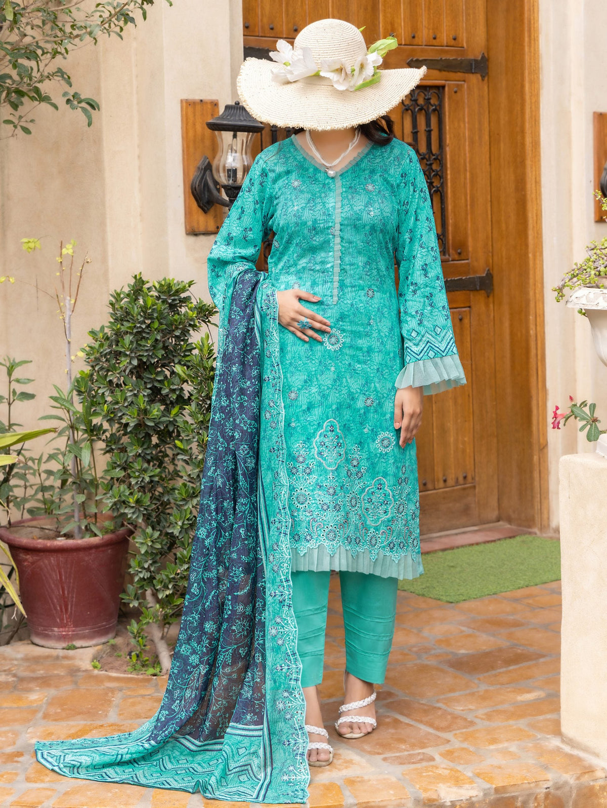 Haya by Hafiz Textile Embroidered Lawn 3PC Suit