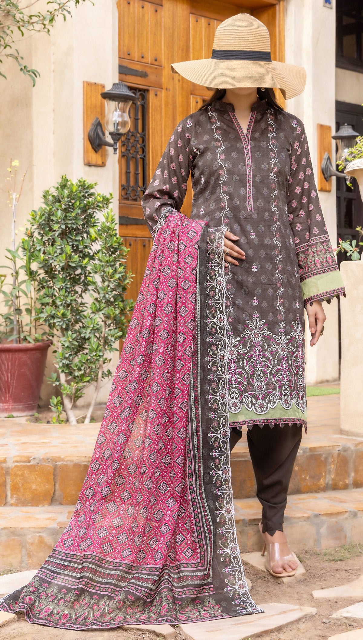 Haya by Hafiz Textile Embroidered Lawn 3PC Suit