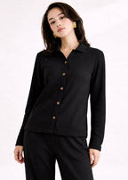 The Textured Grace-Wear SHIRT-BLACK