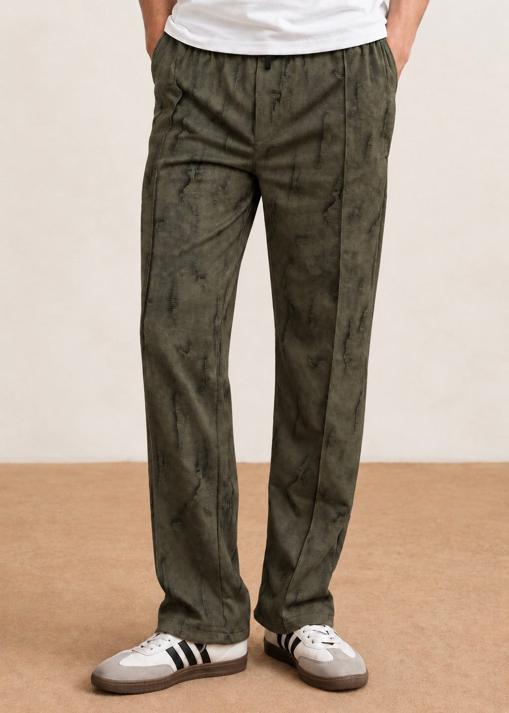 Classic Panel Track Pant Trouser Olive