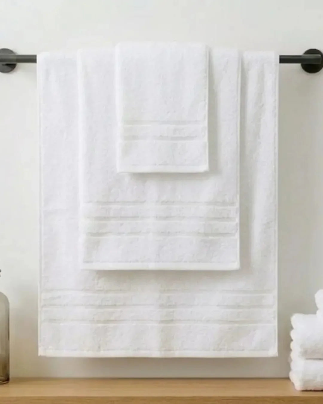 Elovery 6 Pieces White Towel Set