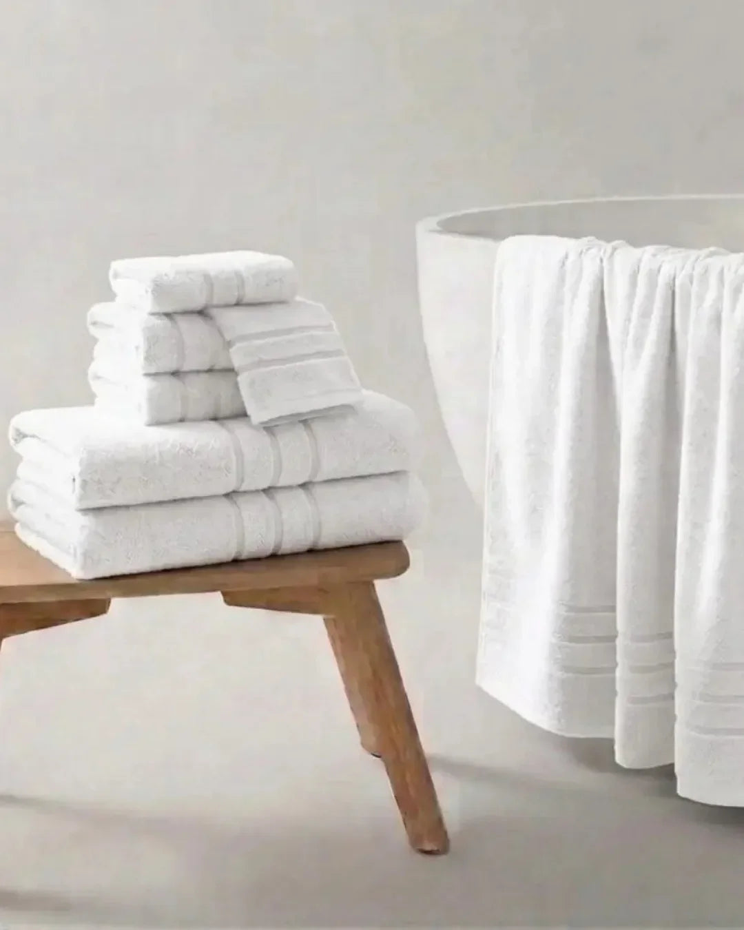 Elovery 6 Pieces White Towel Set