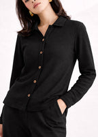 The Textured Grace-Wear SHIRT-BLACK