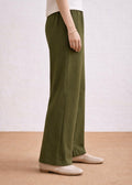 THE CREPE TEXTURE TROUSER-OLIVE