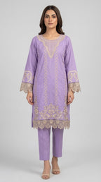 2 Piece Embroidered Stitched Cotton Suit PC - 06