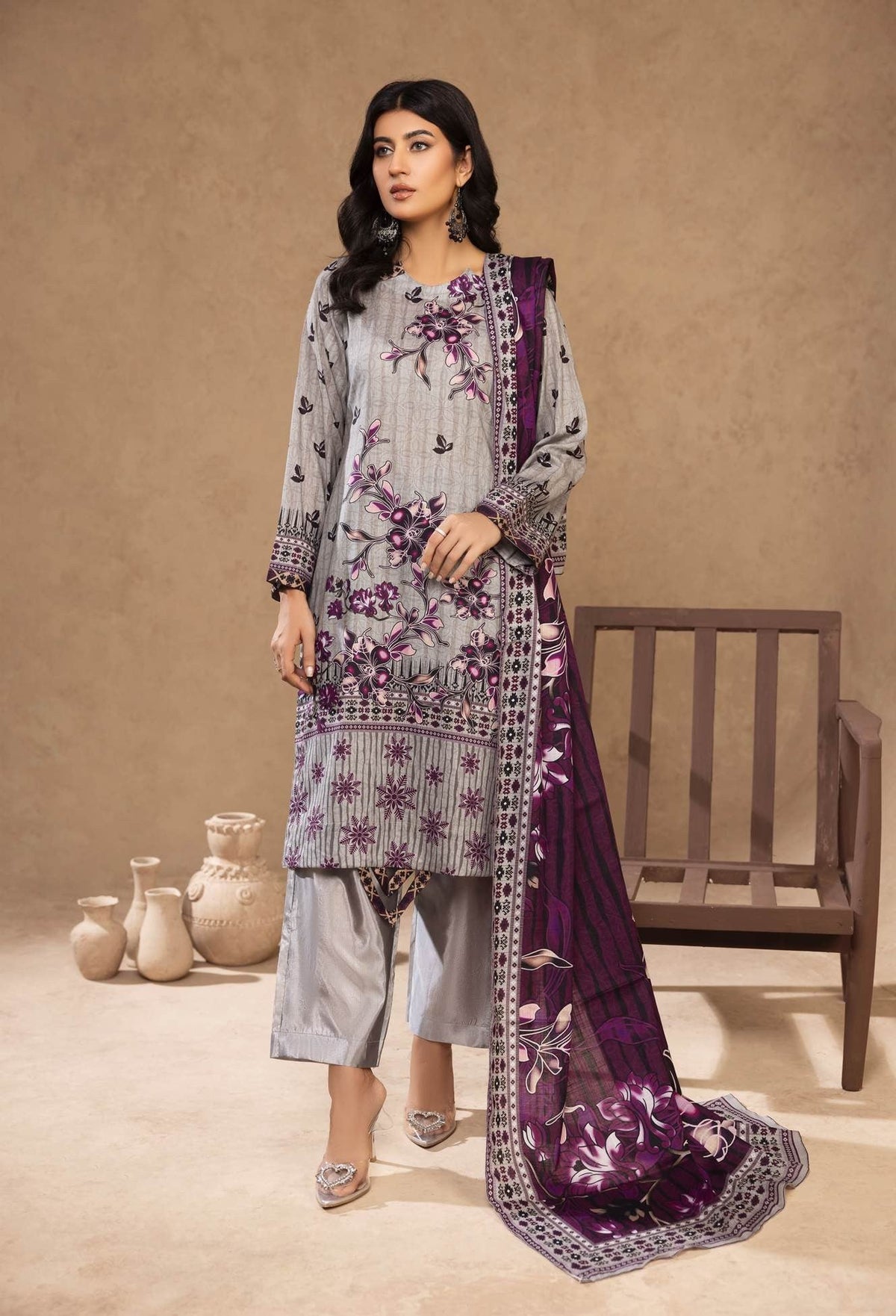 Flora Printed lawn 3PC | Premium Airjet Collection