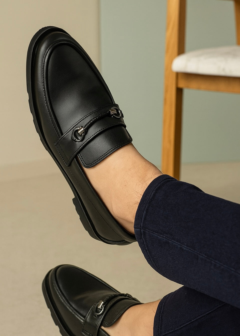 0031 BLACK COMFORT SHOES WITH CUSHIONING-FT