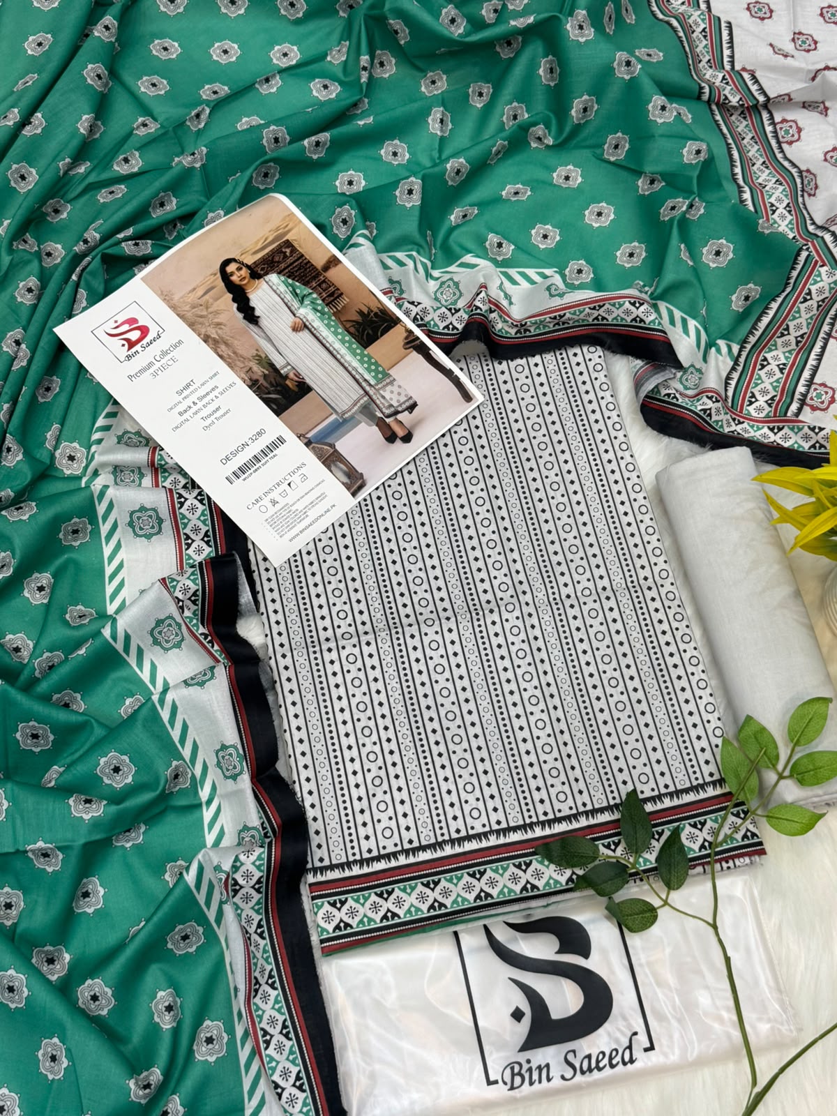 Bin Saeed Lawn Premium Collection 3PC
