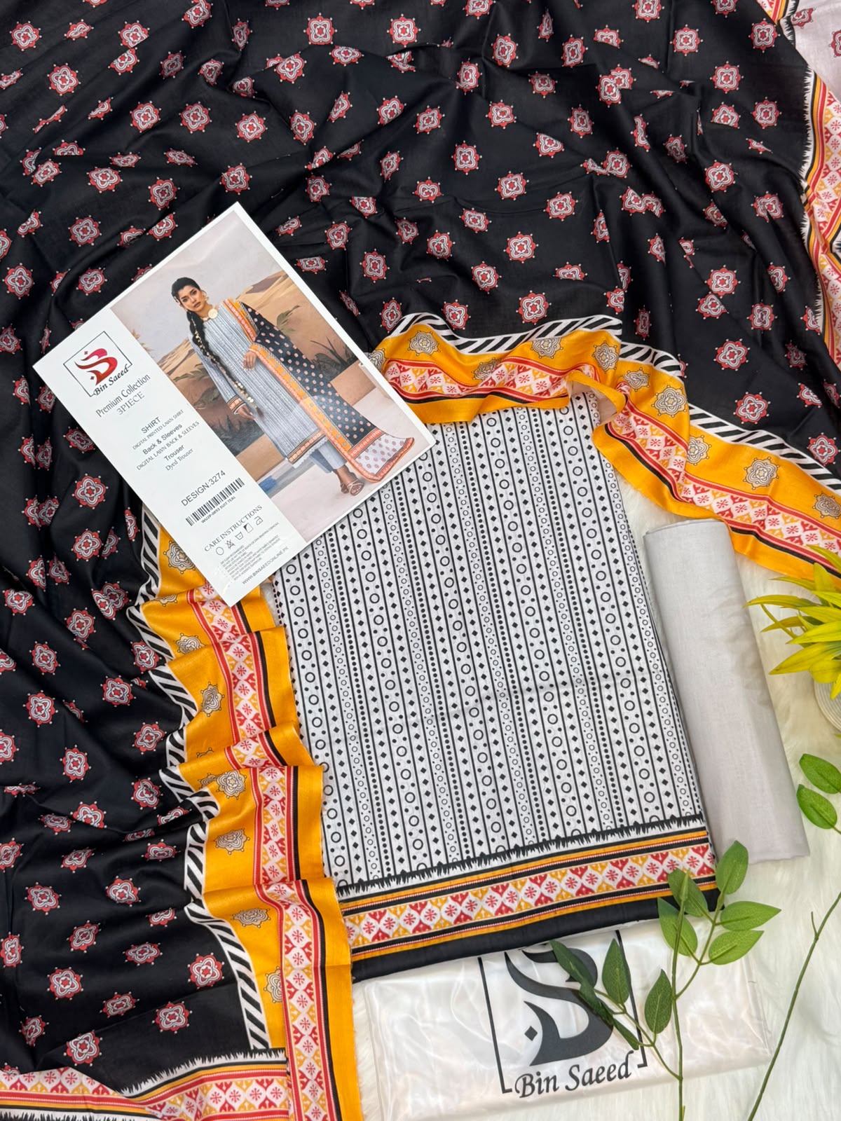 Bin Saeed Lawn Premium Collection 3PC