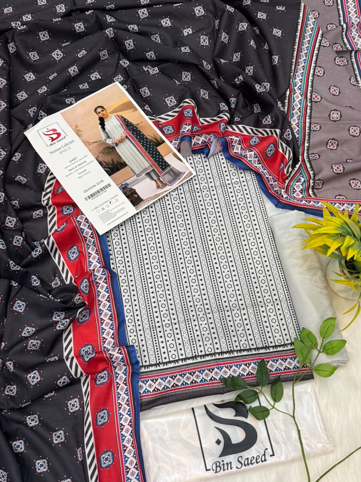 Bin Saeed Lawn Premium Collection 3PC