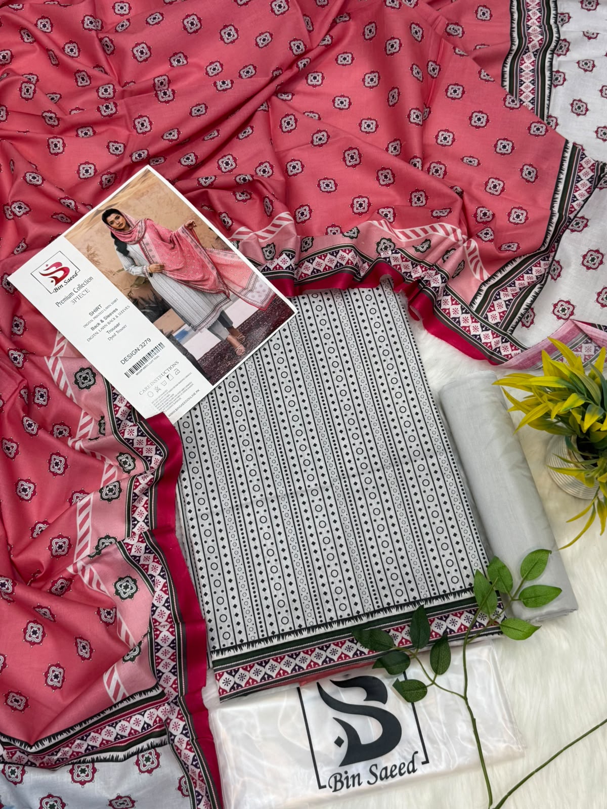 Bin Saeed Lawn Premium Collection 3PC