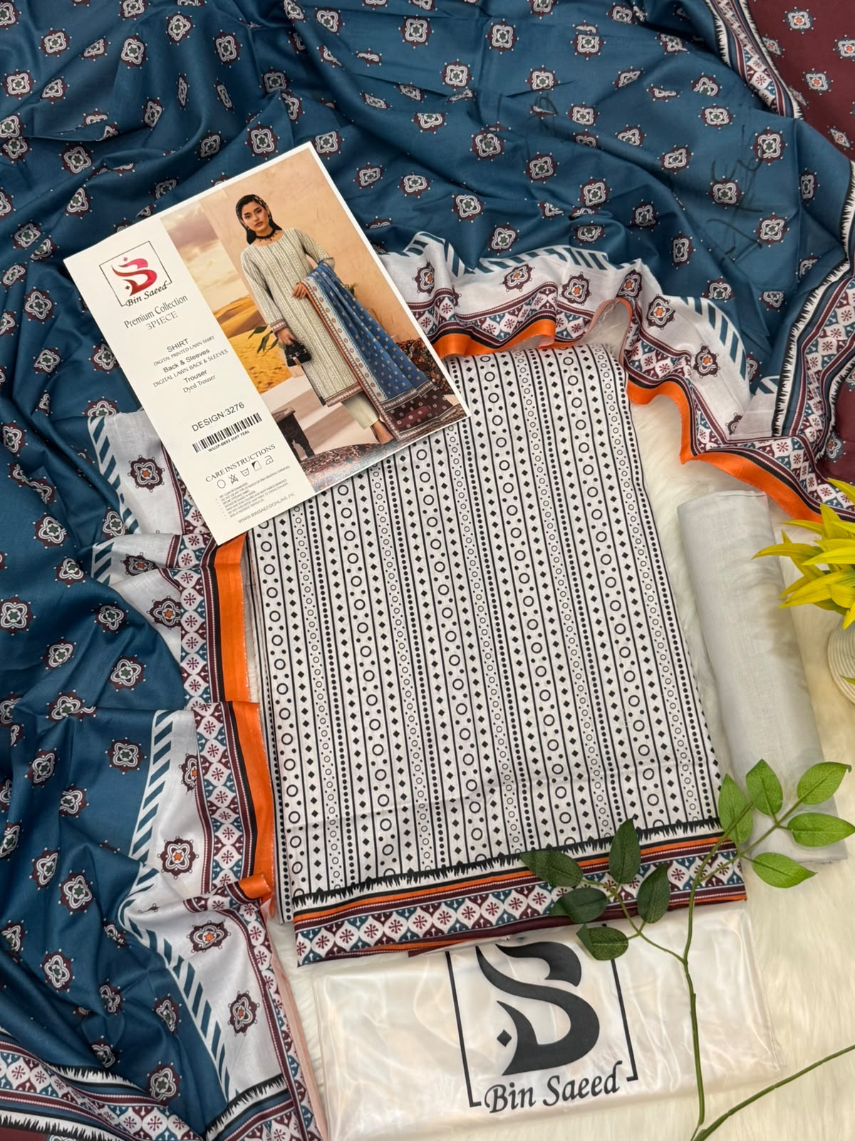 Bin Saeed Lawn Premium Collection 3PC