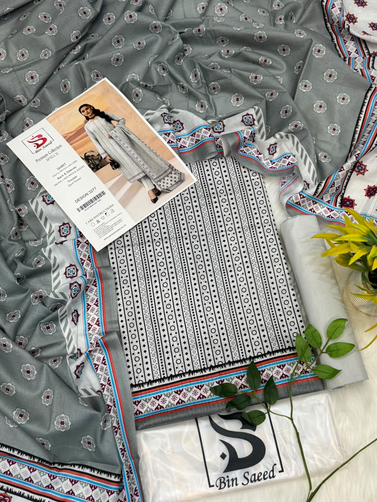 Bin Saeed Lawn Premium Collection 3PC