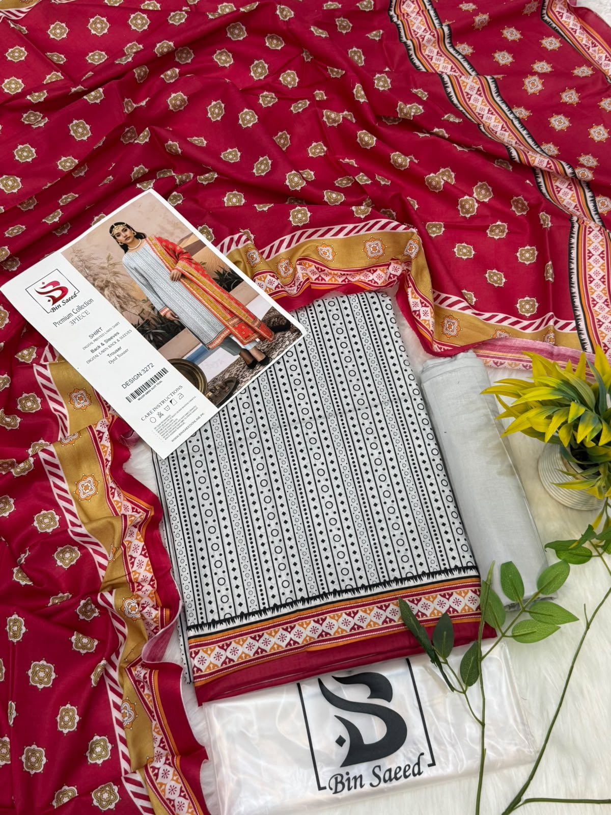Bin Saeed Lawn Premium Collection 3PC