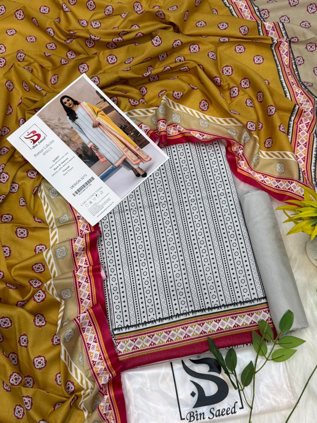 Bin Saeed Lawn Premium Collection 3PC