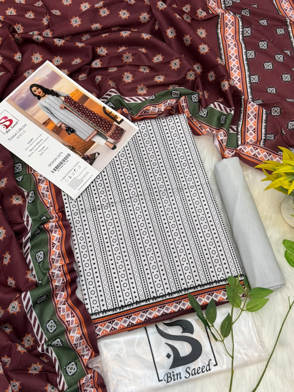 Bin Saeed Lawn Premium Collection 3PC