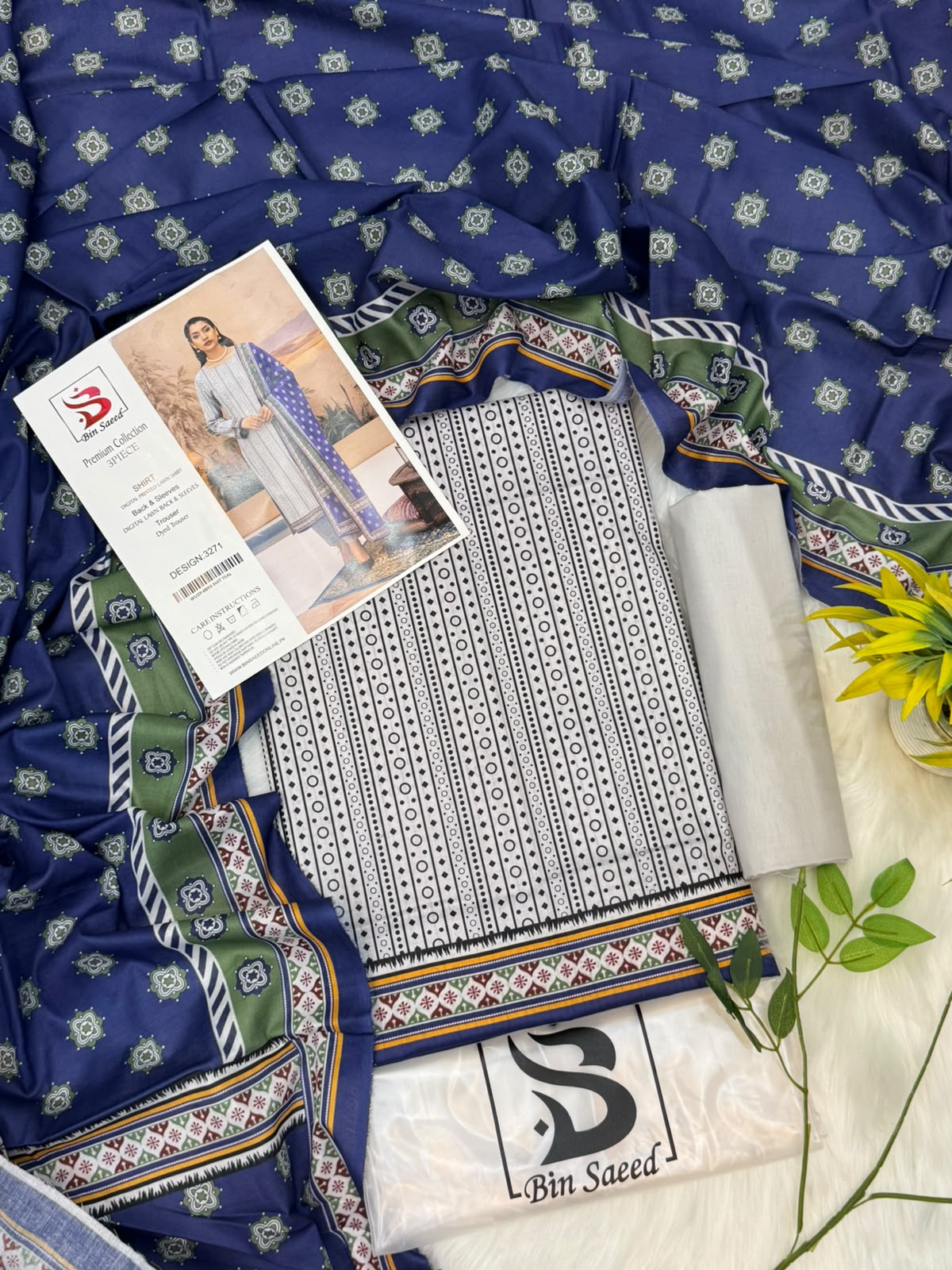 Bin Saeed Lawn Premium Collection 3PC