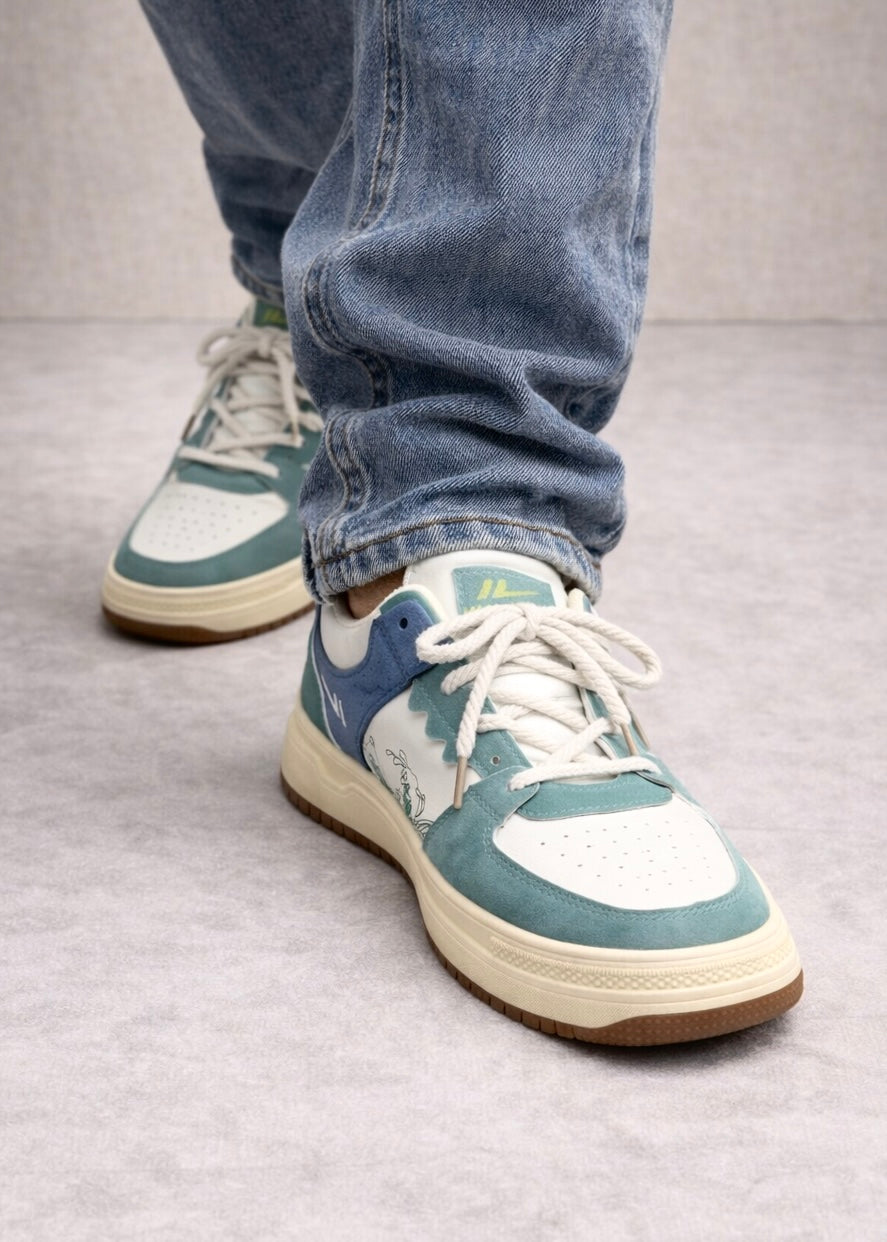 0041 VINTAGE-STYLE COURT SNEAKER'S-GREEN